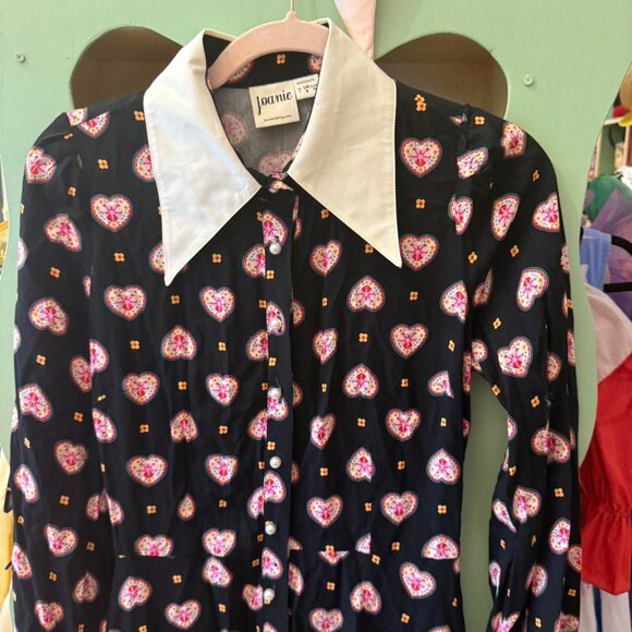 Black and pink Joanie clothing size uk8 us4 collar 60s - Picture 3 of 4